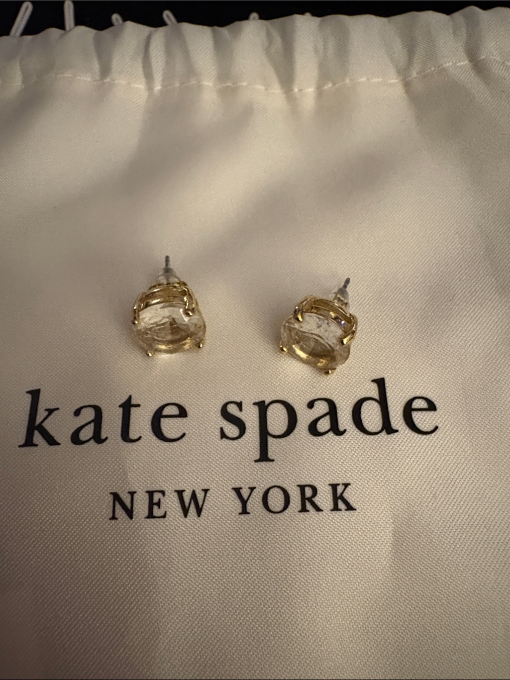 Kate Spade Preowned Gold Champagne Gumdrop Studs